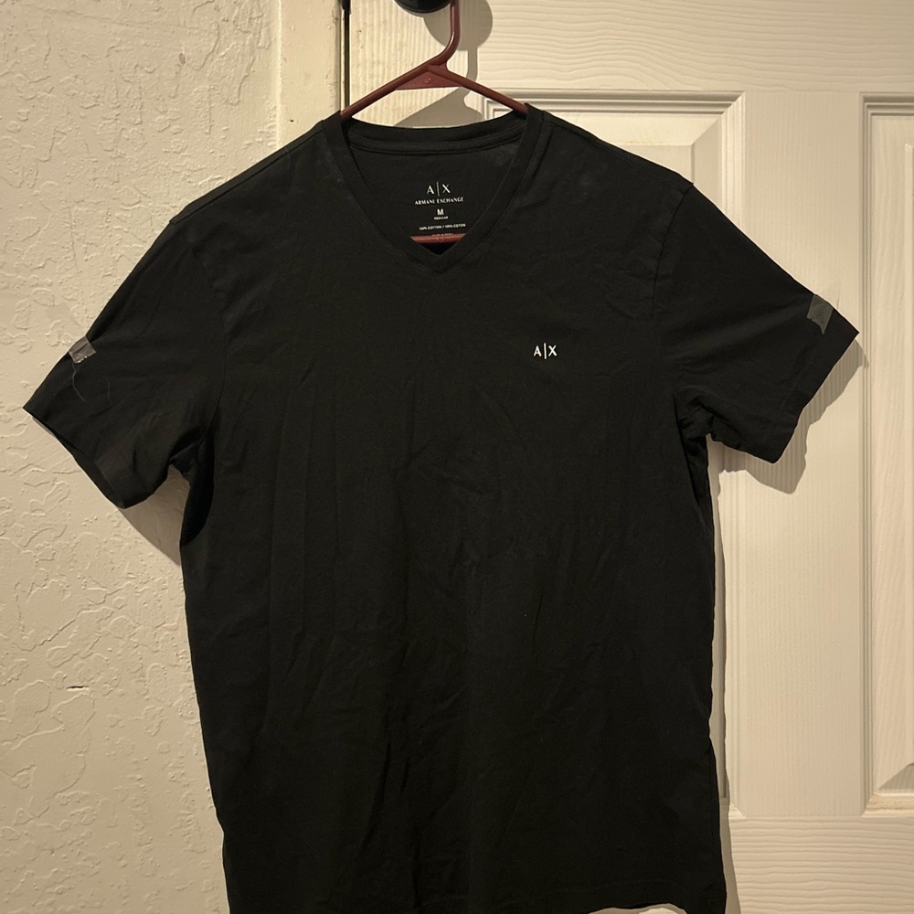 AUTHENTIC Armani Exchange Men's Medium Black V-Neck Tee
